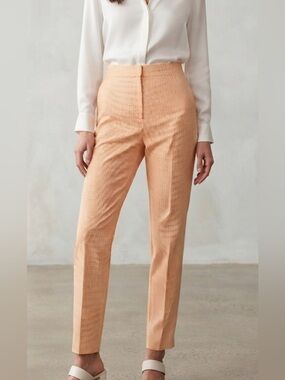 EVELYN & ARTHUR Orange Gingham Crop Ankle Pants Resort Size 10